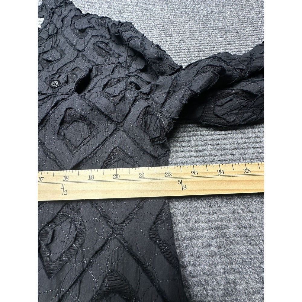 Alfred Dunner Shirt Womens 14 Textured Sheer Button Up Long Sleeve Blouse Top - Picture 6 of 11